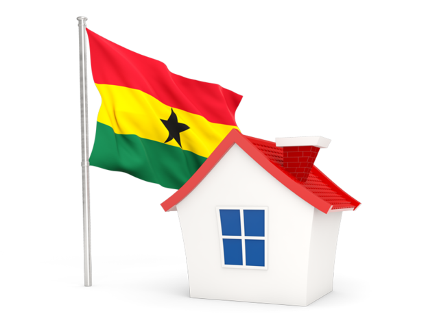 House with flag. Download flag icon of Ghana at PNG format