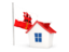 Gibraltar. House with flag. Download icon.