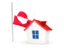 Greenland. House with flag. Download icon.