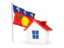 Guadeloupe. House with flag. Download icon.