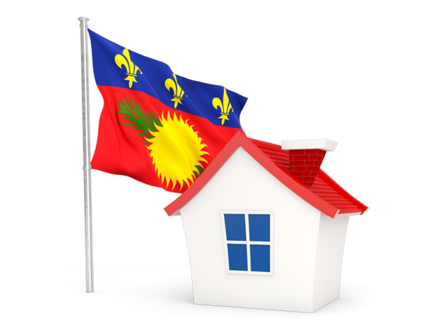 House with flag. Download flag icon of Guadeloupe at PNG format
