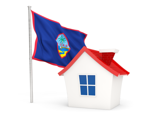 House with flag. Download flag icon of Guam at PNG format