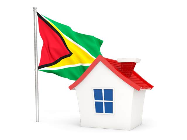 Домик с флагом. Скачать флаг. Гайана