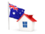 Heard Island. House with flag. Download icon.