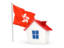 Hong Kong. House with flag. Download icon.