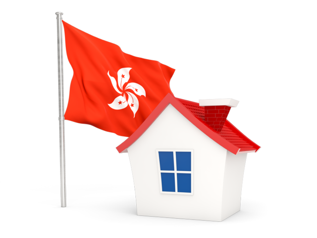 House with flag. Download flag icon of Hong Kong at PNG format