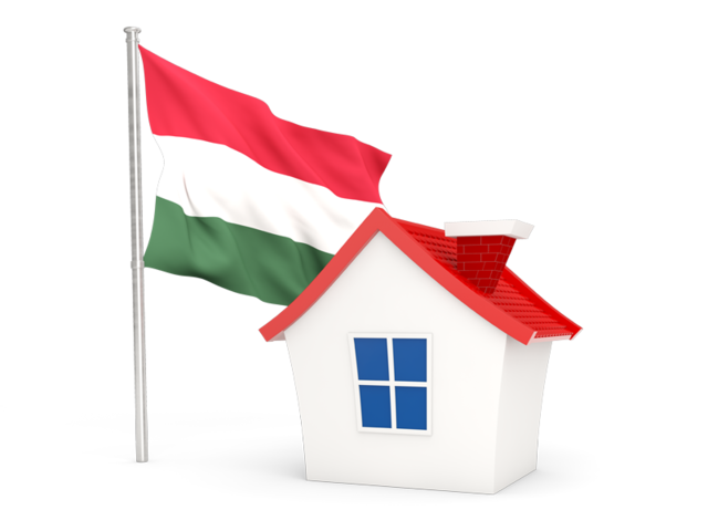 Домик с флагом. Скачать флаг. Венгрия
