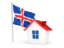 Iceland. House with flag. Download icon.