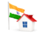 India. House with flag. Download icon.