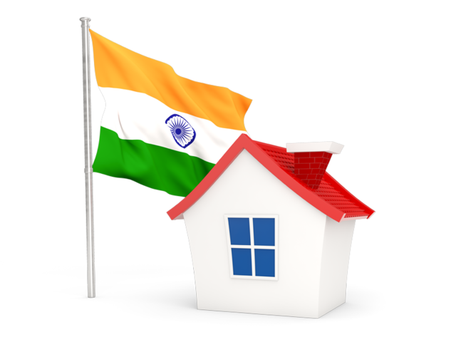 House with flag. Download flag icon of India at PNG format