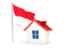 Indonesia. House with flag. Download icon.