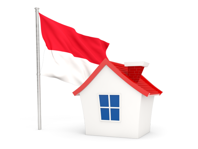Домик с флагом. Скачать флаг. Индонезия
