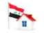 Iraq. House with flag. Download icon.