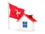 Isle of Man. House with flag. Download icon.