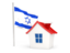 Israel. House with flag. Download icon.