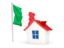 Italy. House with flag. Download icon.