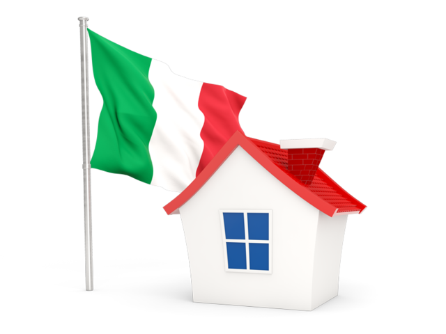 House with flag. Download flag icon of Italy at PNG format