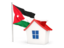 Jordan. House with flag. Download icon.