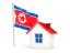 North Korea. House with flag. Download icon.