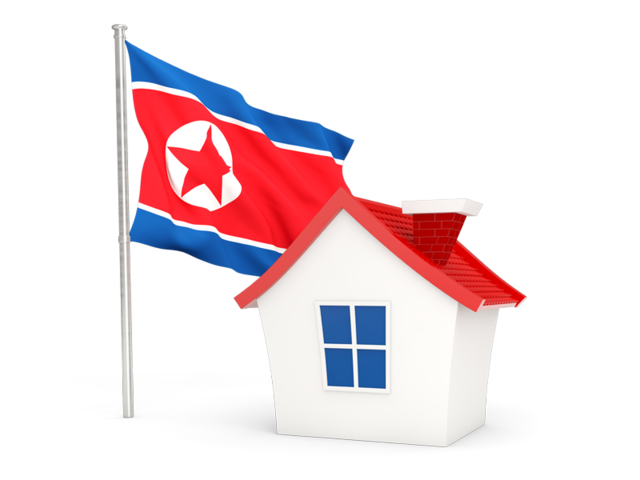 House with flag. Download flag icon of North Korea at PNG format