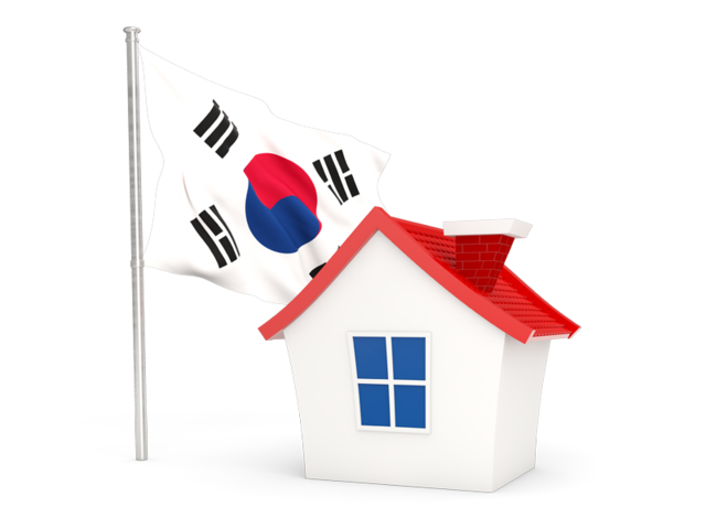 Домик с флагом. Скачать флаг. Южная Корея