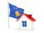 Kosovo. House with flag. Download icon.