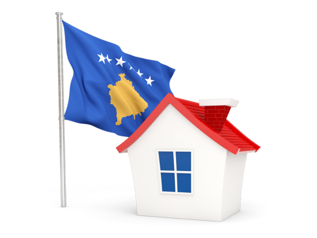 House with flag. Download flag icon of Kosovo at PNG format