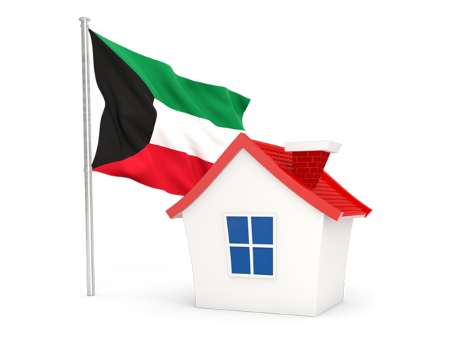 House with flag. Download flag icon of Kuwait at PNG format