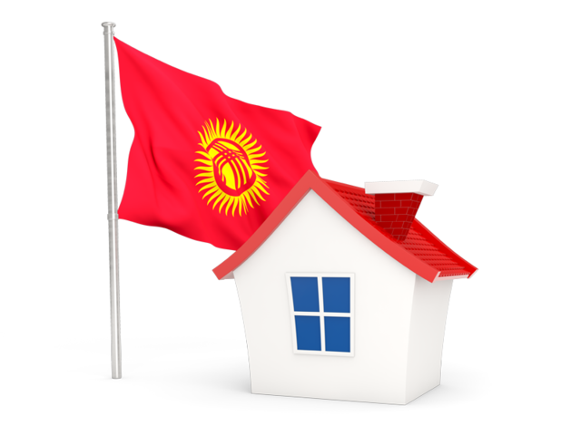 House with flag. Download flag icon of Kyrgyzstan at PNG format