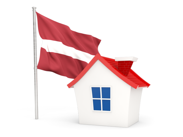 House with flag. Download flag icon of Latvia at PNG format