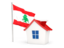 Lebanon. House with flag. Download icon.