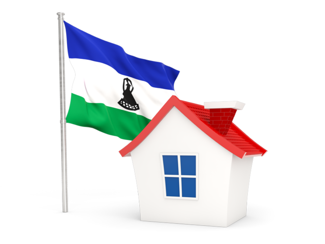 House with flag. Download flag icon of Lesotho at PNG format
