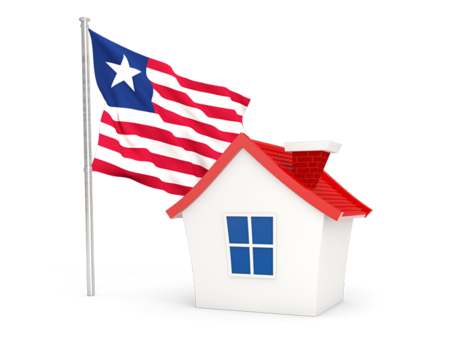 House with flag. Download flag icon of Liberia at PNG format