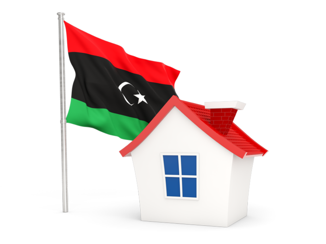 Домик с флагом. Скачать флаг. Ливия