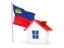 Liechtenstein. House with flag. Download icon.