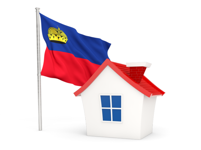 House with flag. Download flag icon of Liechtenstein at PNG format