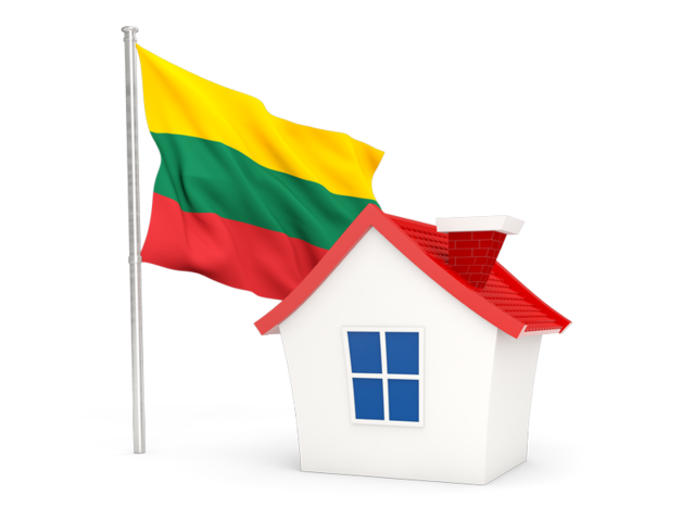 House with flag. Download flag icon of Lithuania at PNG format