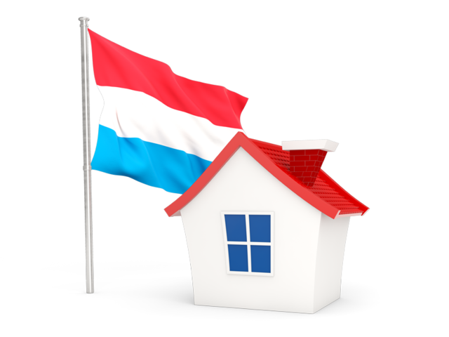 House with flag. Download flag icon of Luxembourg at PNG format