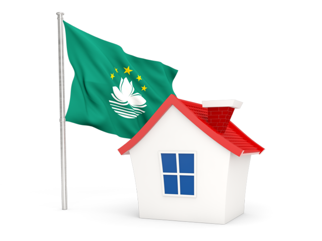 House with flag. Download flag icon of Macao at PNG format