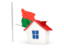 Madagascar. House with flag. Download icon.