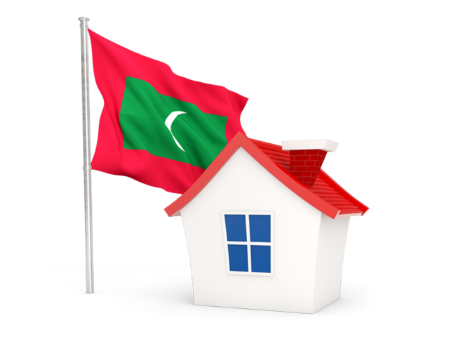 Домик с флагом. Скачать флаг. Мальдивы
