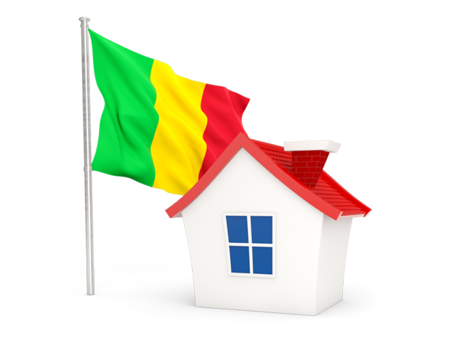 House with flag. Download flag icon of Mali at PNG format