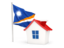 Marshall Islands. House with flag. Download icon.