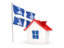 Martinique. House with flag. Download icon.