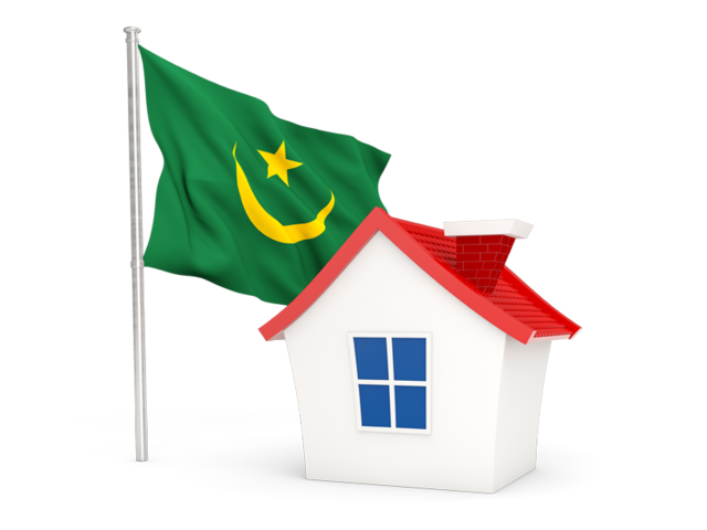 House with flag. Download flag icon of Mauritania at PNG format