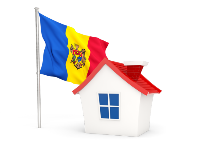 House with flag. Download flag icon of Moldova at PNG format