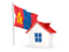 Mongolia. House with flag. Download icon.