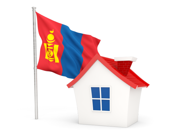 Домик с флагом. Скачать флаг. Монголия