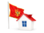 Montenegro. House with flag. Download icon.
