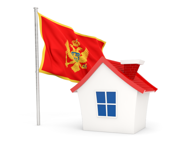 House with flag. Download flag icon of Montenegro at PNG format